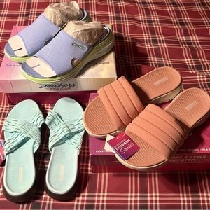 Women’s Skechers Sandal Shoe Lot Of 3 Size 10 NEW